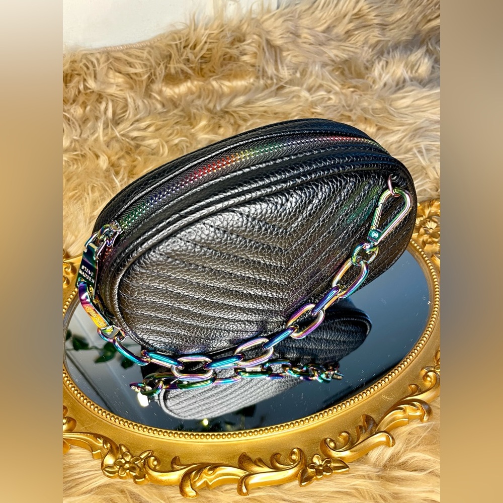 Steve Madden Rainbow Chain Quilted Fanny Pack